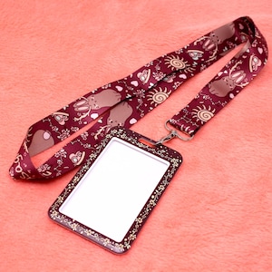 Titular de la tarjeta de identificación Cottagecore / Accesorio de cordón jackalope Kawaii, Regalo de apreciación del maestro, Útiles de regreso a la escuela, Arte estético lindo