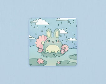Kawaii Frog Bunny on Lilypad Drink Coaster | 3.5” | Office desk accessory, Cute home decor, Housewarming gift, Party favor, Stocking stuffer