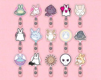 Retractable Badge Reel for Lanyard or Belt | Cute ID card holder with acrylic charm, Teacher appreciation present, Wholesome nurse gift