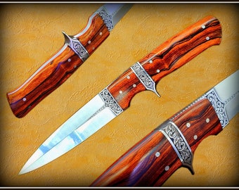 Collectible knife, Subhilt fighter, Stainless steel, Custom knife, Sharp knife, Ironwood handle
