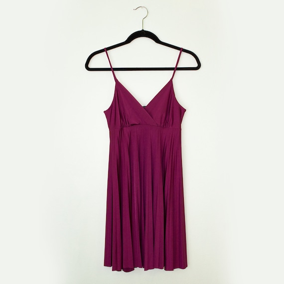 Purple Pleated Twirl Dress - image 1