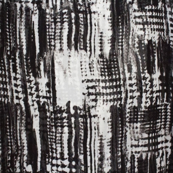 Black and White Abstract Ruffle Blouse - image 4