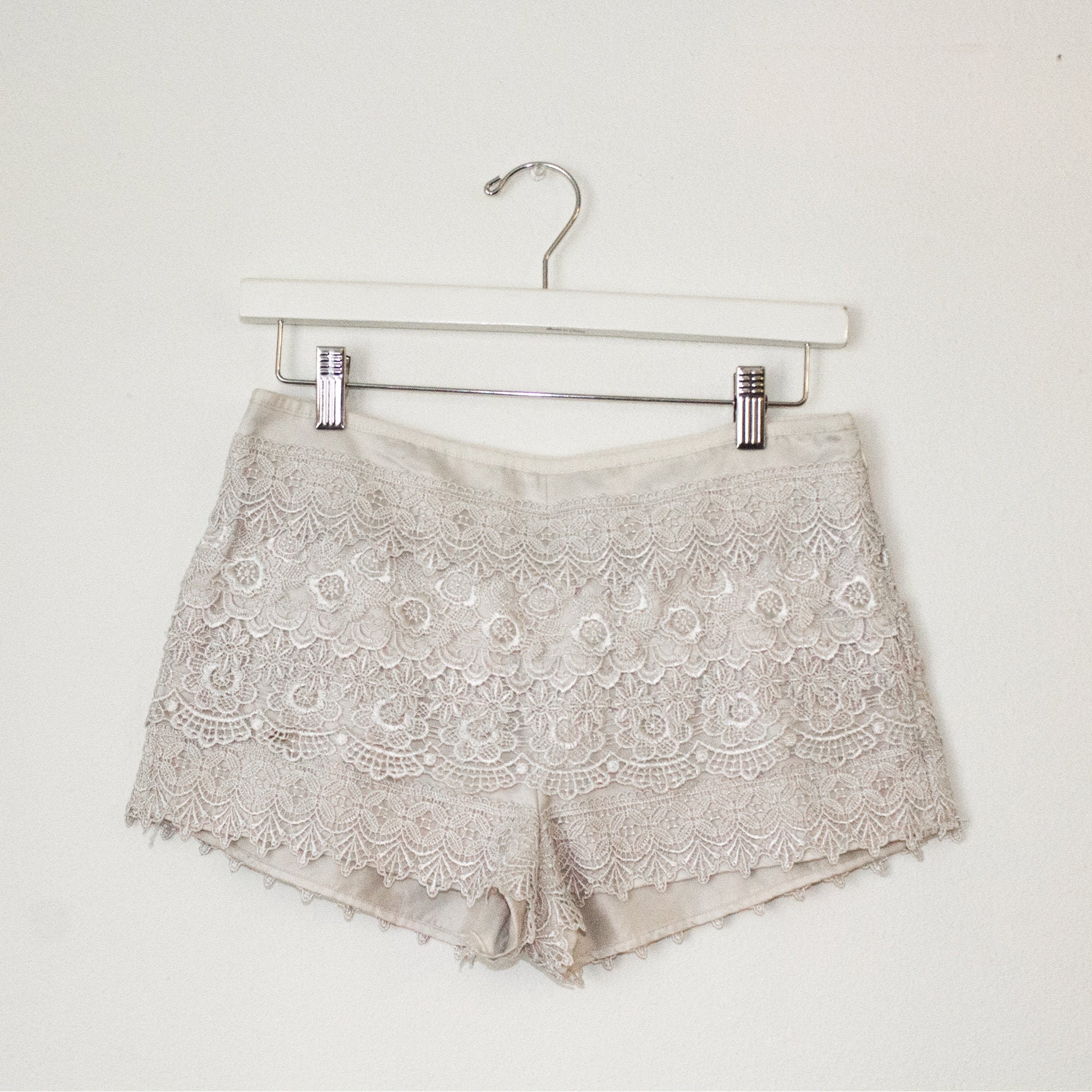 Cream crochet shorts cheap
