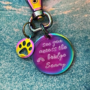 Dog Memorial Keychain, Pet Sympathy, Personalized Pet Loss, See You Across The Bridge, Rainbow Bridge Keychain, Rainbow Bridge, Pet Memorial