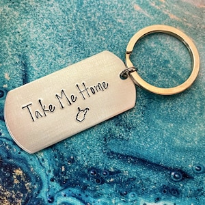 Take Me Home, Handstamped West Virginia Keychain, WVU, Graduation Gift, Almost Heaven, WV Keychain, Country Roads, WV, Wild and Wonderful