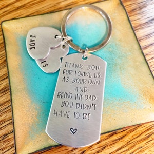 Thank You For Loving Me As Your Own And Being The Dad You Didn’t Have To Be Keychain, Step Dad Keychain, Stepdad Gift, Bonus Dad
