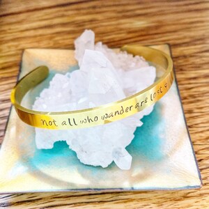 Not All Who Wander Are Lost, Stackable Bracelet, Handstamped Bracelet, Wanderlust, Traveler Gift, World Traveler, Jet Setter, Hiking