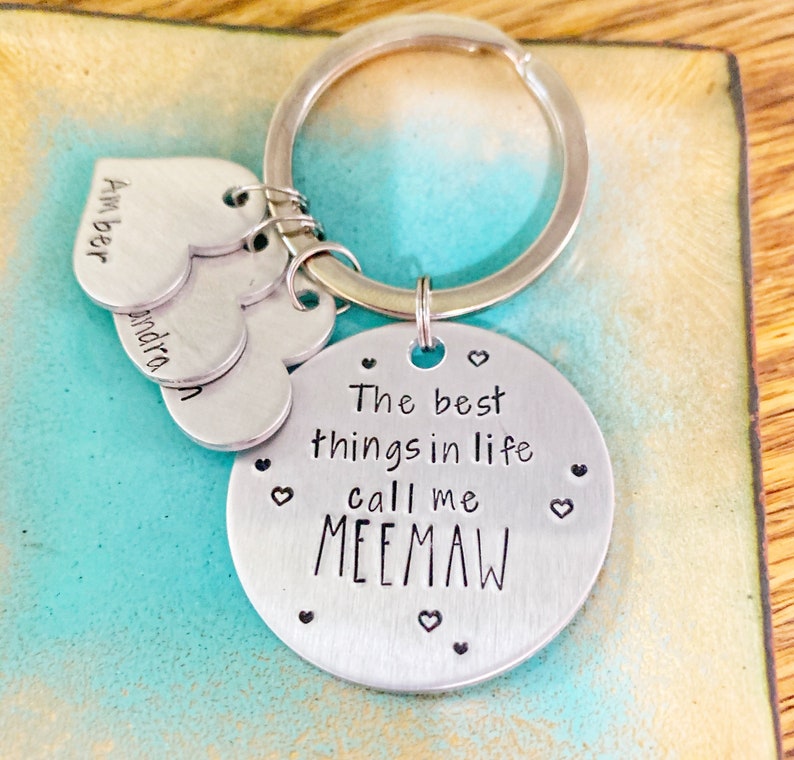 Personalized Meemaw Keychain Custom Grandkids Names Gift, Family Tree ...