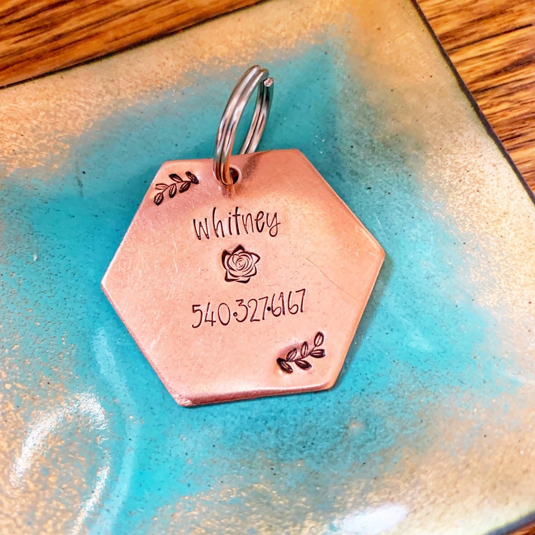 personalized-dog-tag-handstamped-pet-tags-call-mom-dog-tag-etsy