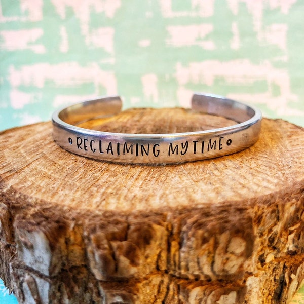Handstamped Bracelet, Maxine Waters Quote, Reclaiming my Time, Nevertheless She Persisted, Political Jewelry, Feminist Gift, for Her