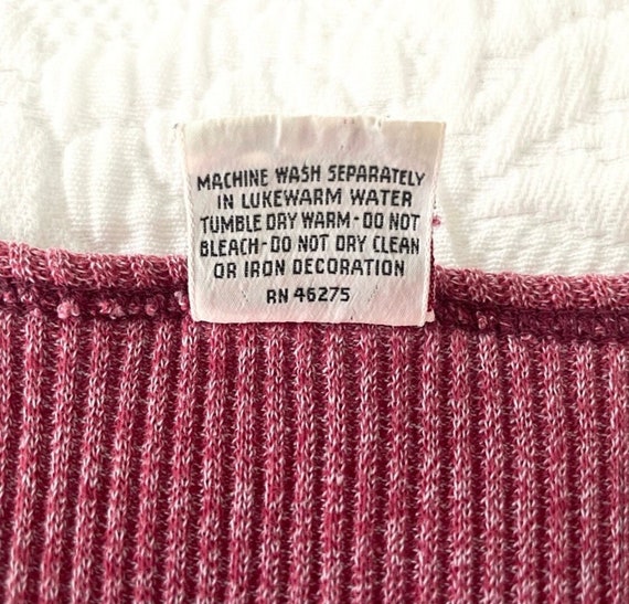 Vintage College Lane Maroon Knit Crop Top Sweater… - image 4