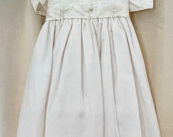 Rare Editions 1980’s-90’s Vintage Bridal Flower Girl Full Skirt Dress Formal White  Ivory Bow Gown, Girl’s size 6, Wedding