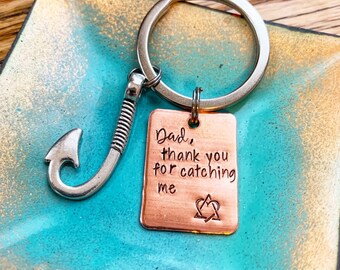 Gepersonaliseerde adoptie sleutelhanger voor papa, adoptieouders, Gotcha Day Gift, voor nieuwe mama en papa, Foster to Adopt, Dad Fishing, Adoptie Symbo