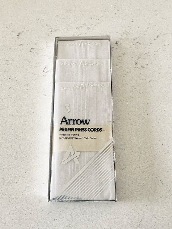 Vintage Arrow Perma Press White A Cords Pressed Cr