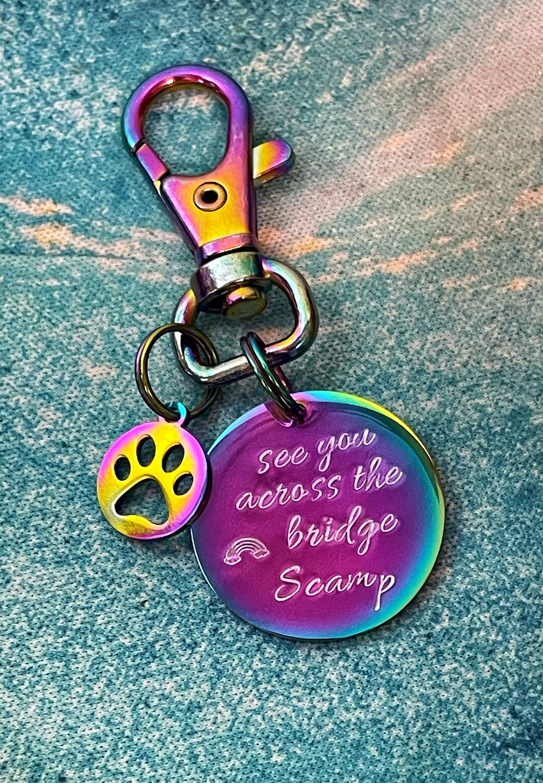 Dog Memorial Keychain, Pet Sympathy, Personalized Pet Loss, See You