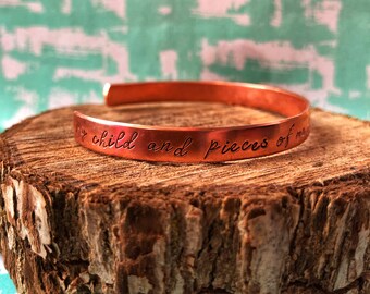 Memorial Hand Stamped Cuff Bracelet: Child Loss Remembrance Jewelry