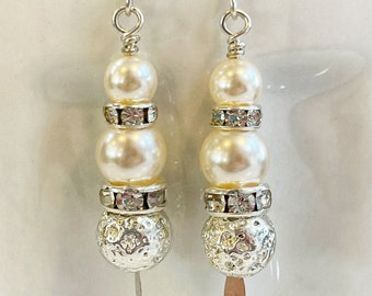 Sterling Silver Freshwater Pearl Dangle Earrings, Potato Pearl Jewelry, Jewellery For Her, Pearls Jewelry, .925 Sterling Earring