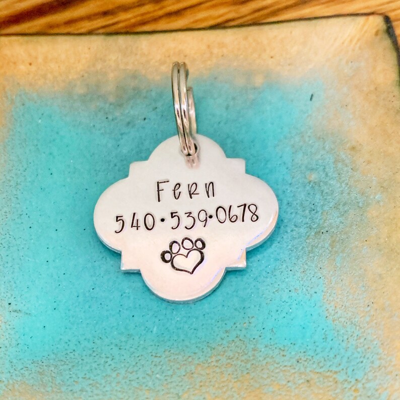 Personalized Dog Tag Handstamped Pet Tags Puppy Dog Tag Pet Etsy