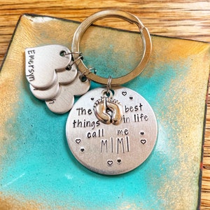 Personalized Mimi Keychain Custom Grandkids Names Gift, Family Tree, Grandma, The Best Things in Life Call Me Mimi, Nana, For Grandmother