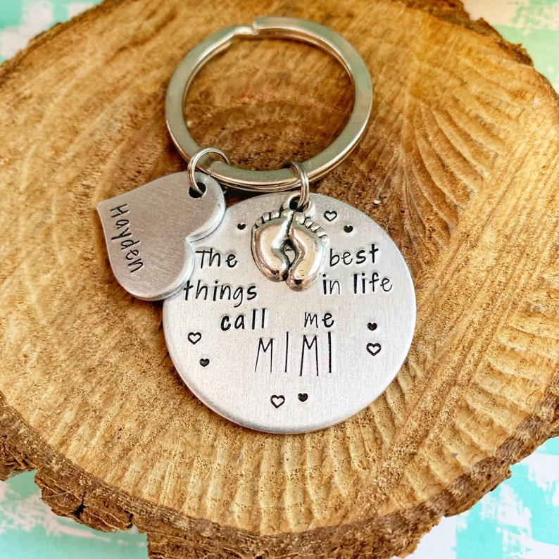 Personalized Mimi Keychain Custom Grandkids Names Gift Family - Etsy