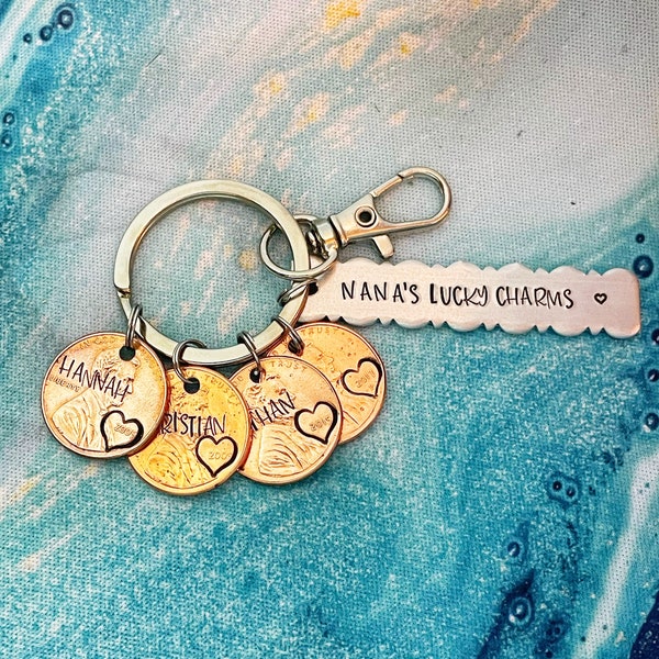 Personalized Nana’s Lucky Charms Keychain, Grandma Keychain, Mother’s Day Gift, World's Best, Best GrandMother Ever, From Grandkids