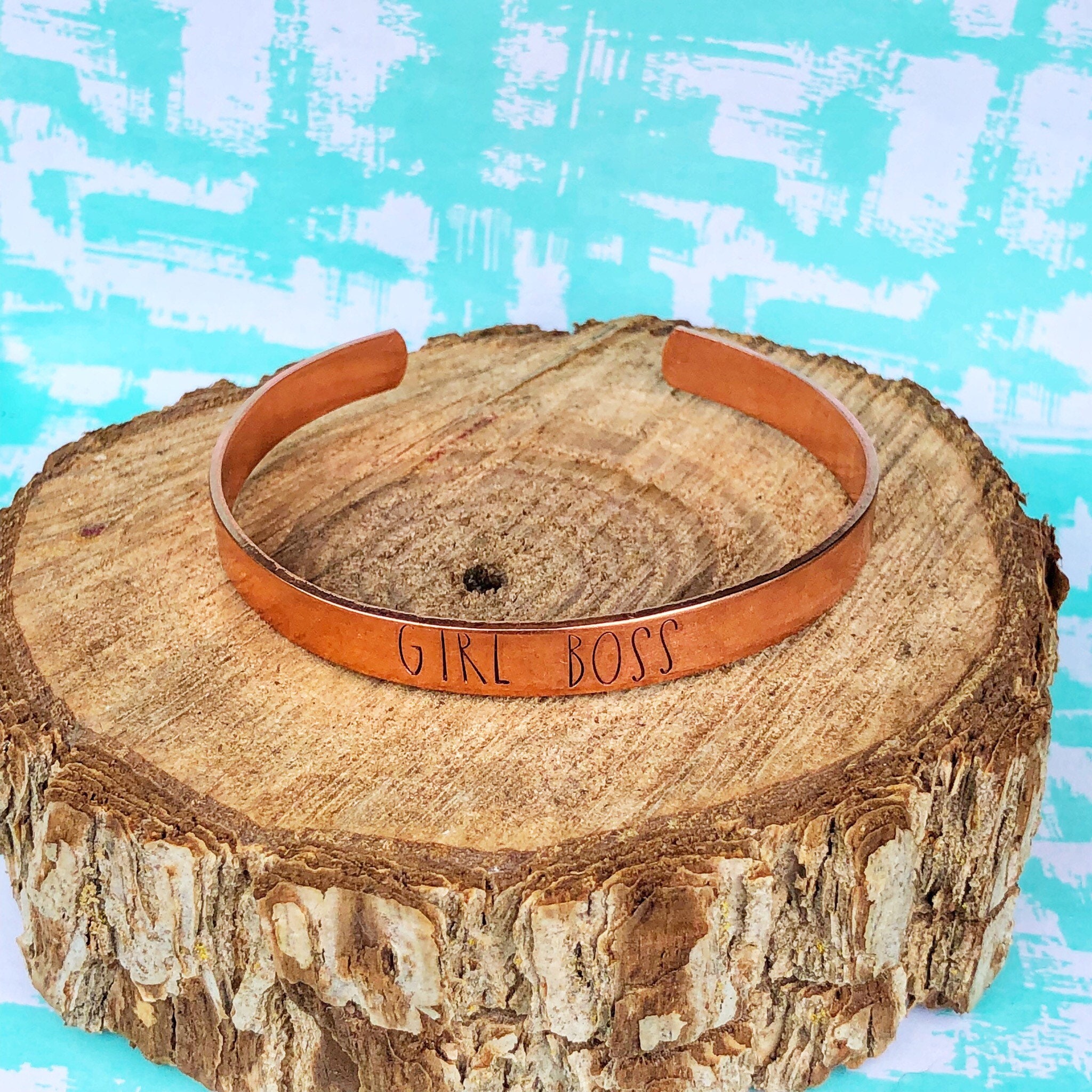 Girl Boss Boss Gift for Her Handstamped Bracelet Boss Babe Etsy