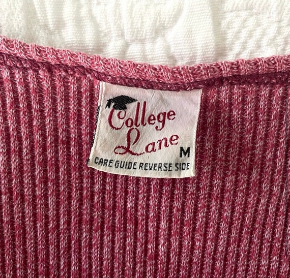 Vintage College Lane Maroon Knit Crop Top Sweater… - image 3