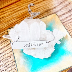 Handstamped Necklace, Bar Necklace, JW Necklace, JW Gift, Jehovah&#39;s Witness, Best Life Ever, JW, Stainless, Pioneer School, Baptism