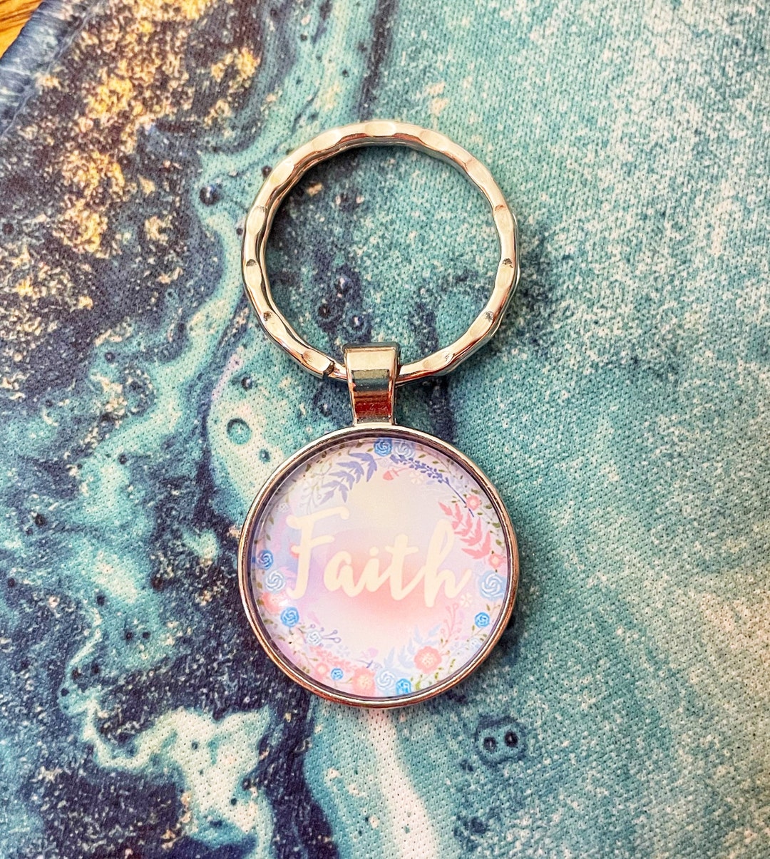 Handcrafted Faith Keychain: Floral Christian Gift - Etsy