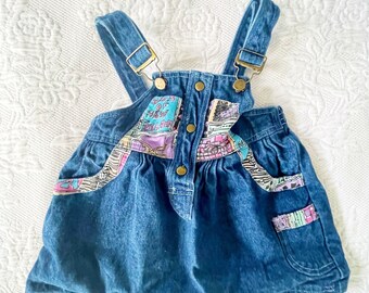 Vintage Kiwi’s of New Zealand Denim Jumper Dress 18 Months, Retro Blue Jean Dress