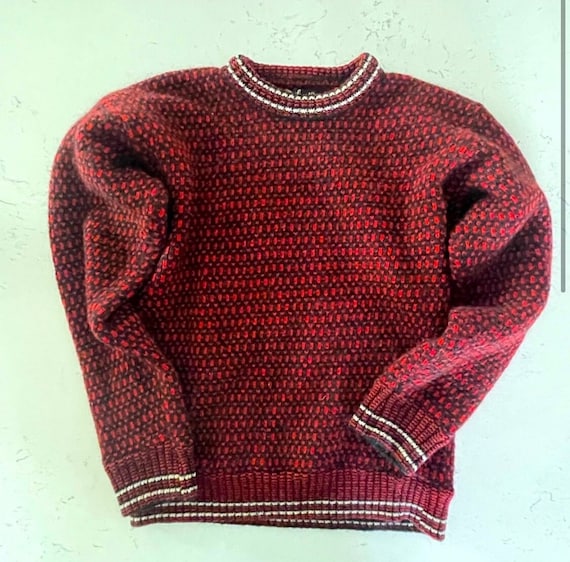 Krone Geysir Vintage Norwegian Hand Knit Wool Ski Sweater RN
