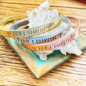 Diabetes Bracelet, Medical Alert, Medical ID, Medical Alert Jewelry, Type 1 Diabetes, Med ID, Medical Bracelet, Cuff Bracelet