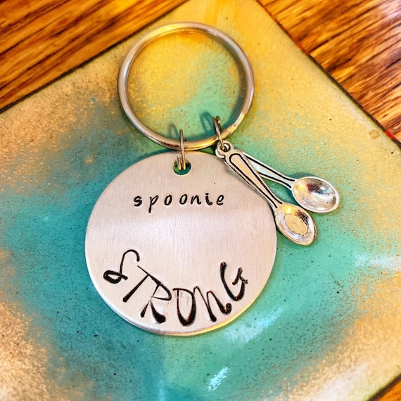SIDIMELO Funny Gifts Spoonie Keychain Spend Me Wisely Spoon Charm Keychain Chronic Illness Jewelry Chronic Fatigue Self Care Awareness Jewelry
