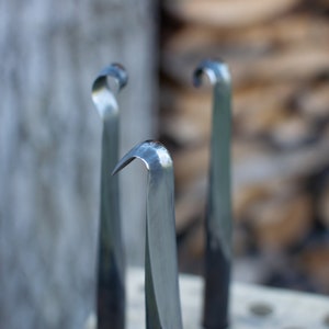 Hook knives for eletric lathe, handforged.