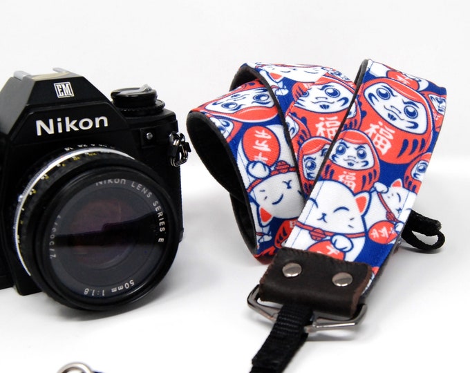 Daruma and Maneko Neko Camera Strap