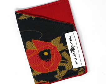 Poppies Canvas Minimalist Wallet