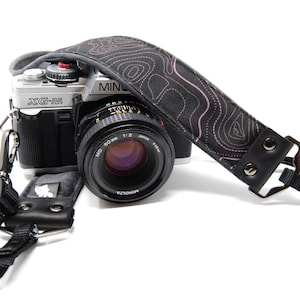 Pink Topography Camera Strap