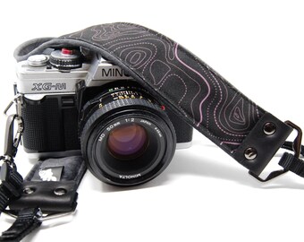 Pink Topography Camera Strap