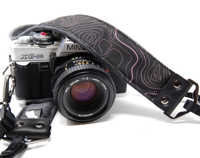 Pink Topography Camera Strap