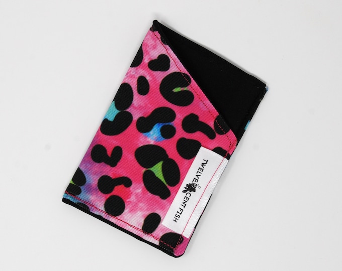 Rainbow Leopard Canvas Minimalist Wallet