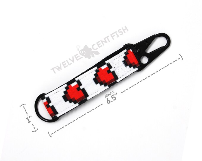 Gamer Life Hearts Canvas Minimalist Keychain
