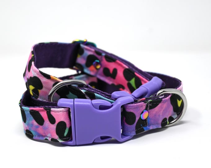 Dog Collar - Neon Leopard Print