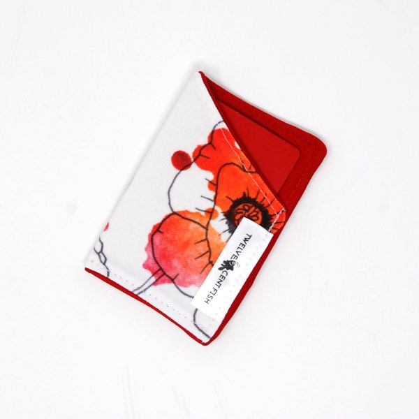 Red Poppies Canvas Minimalist Wallet