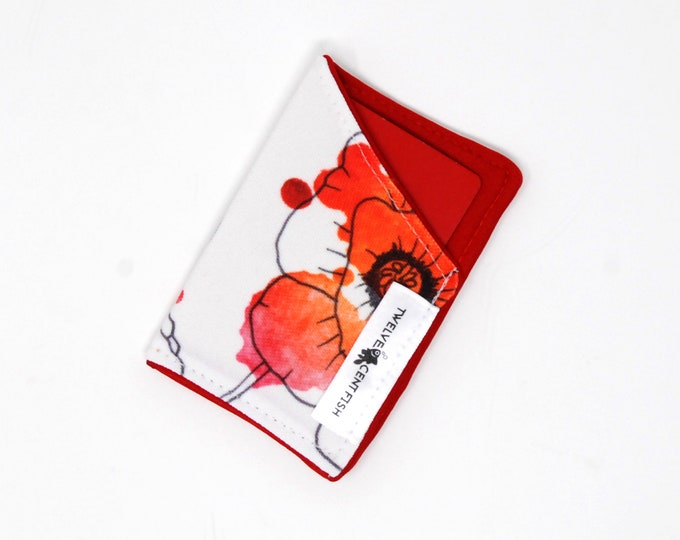 Red Poppies Canvas Minimalist Wallet