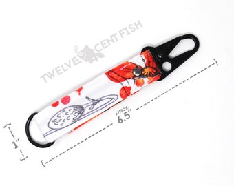 Red Poppies Canvas Minimalist Keychain