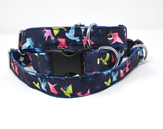 Dog Collar - Colorful Origami Cranes