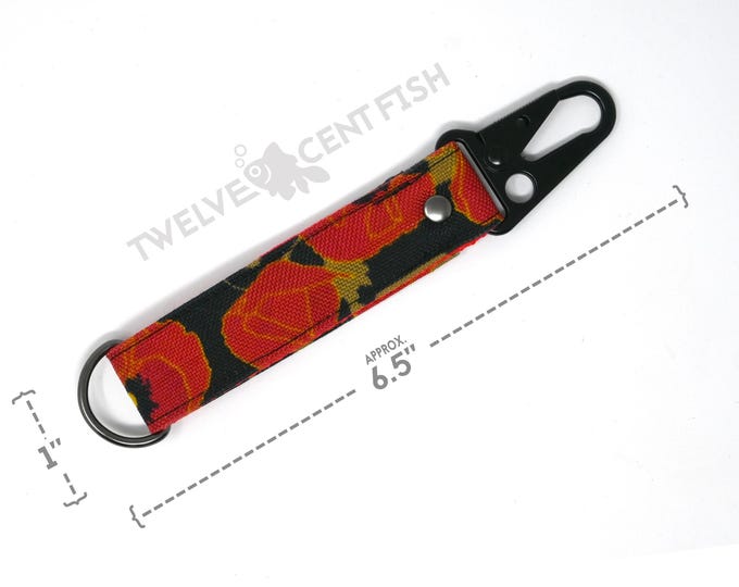 Poppies Canvas Minimalist Keychain