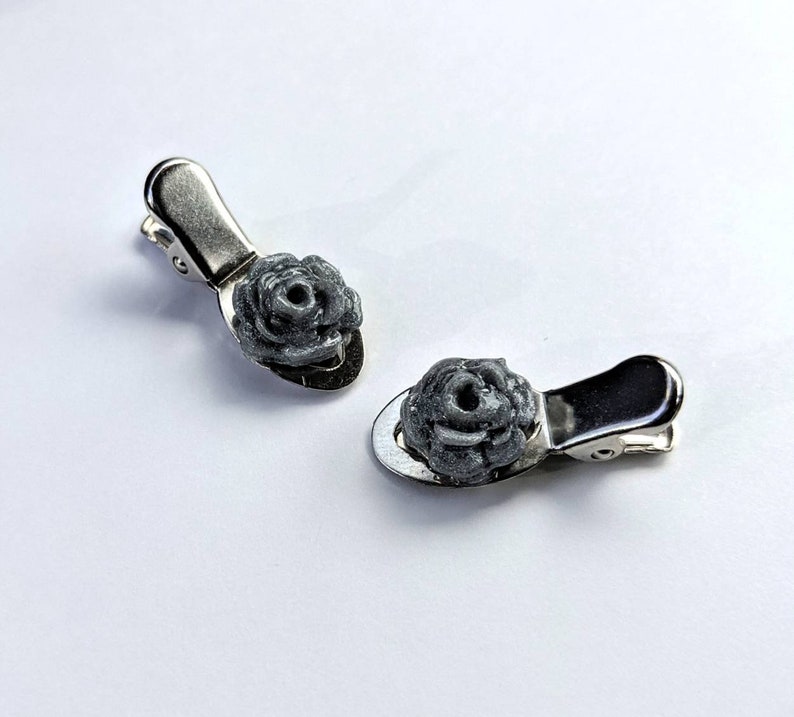 accessories handmade Floral Earring and Barrette Set miniature flower earrings jewelry decora hair clips studs Lolita