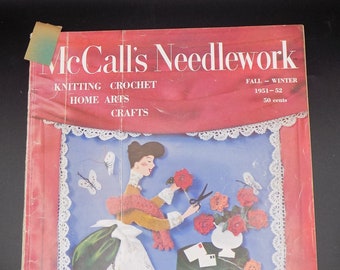 Vintage McCall Needlework Magazine Fall Winter 1951-52 - Home Decor Crafting Resource Magazine