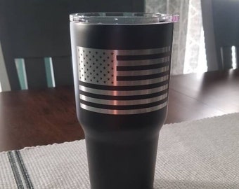 American Flag Laser Engraved Tumbler, Patriotic American Flag tumbler, 4th of July tumbler, American Flag drink cup